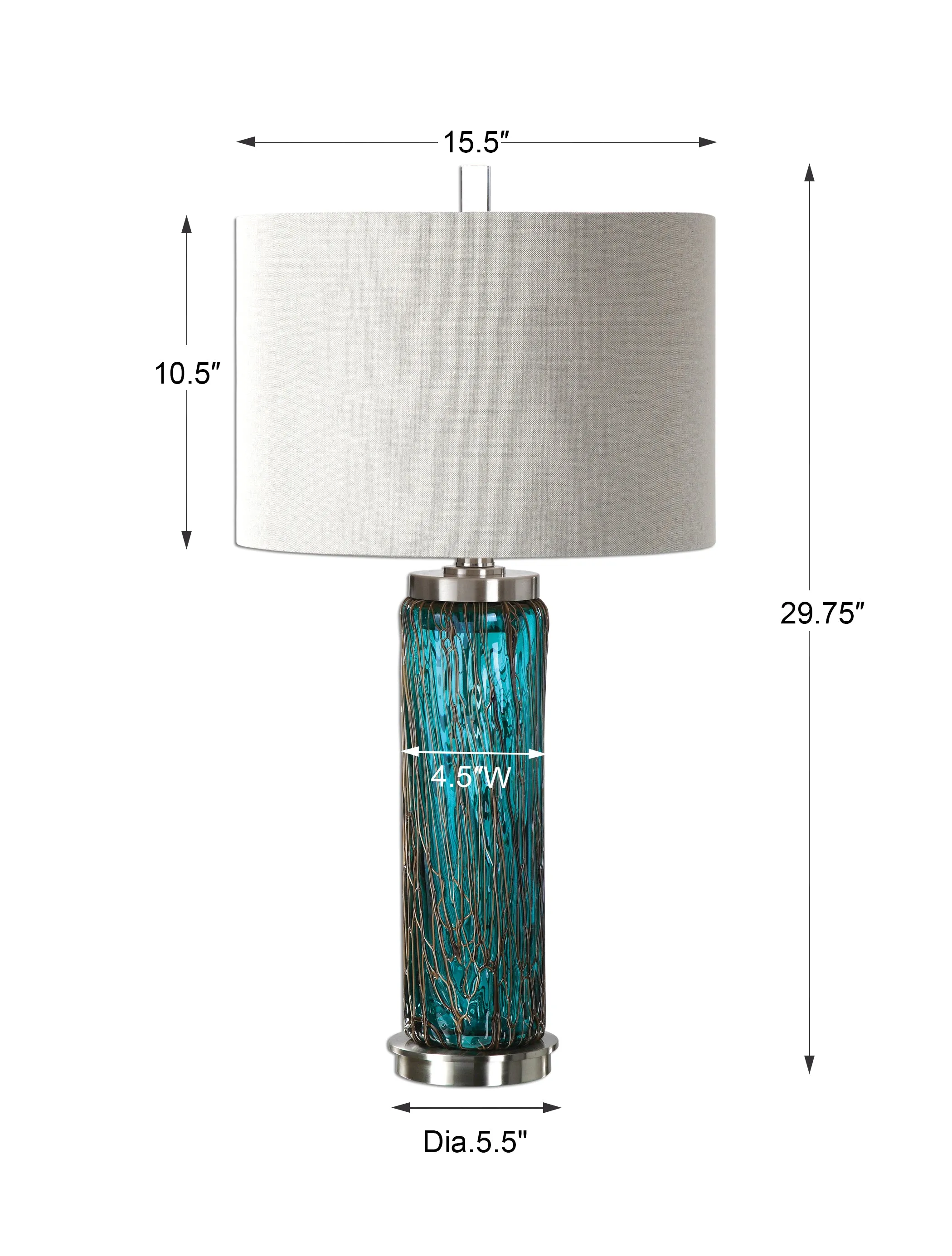 Uttermost Almanzora Blue Glass Lamp