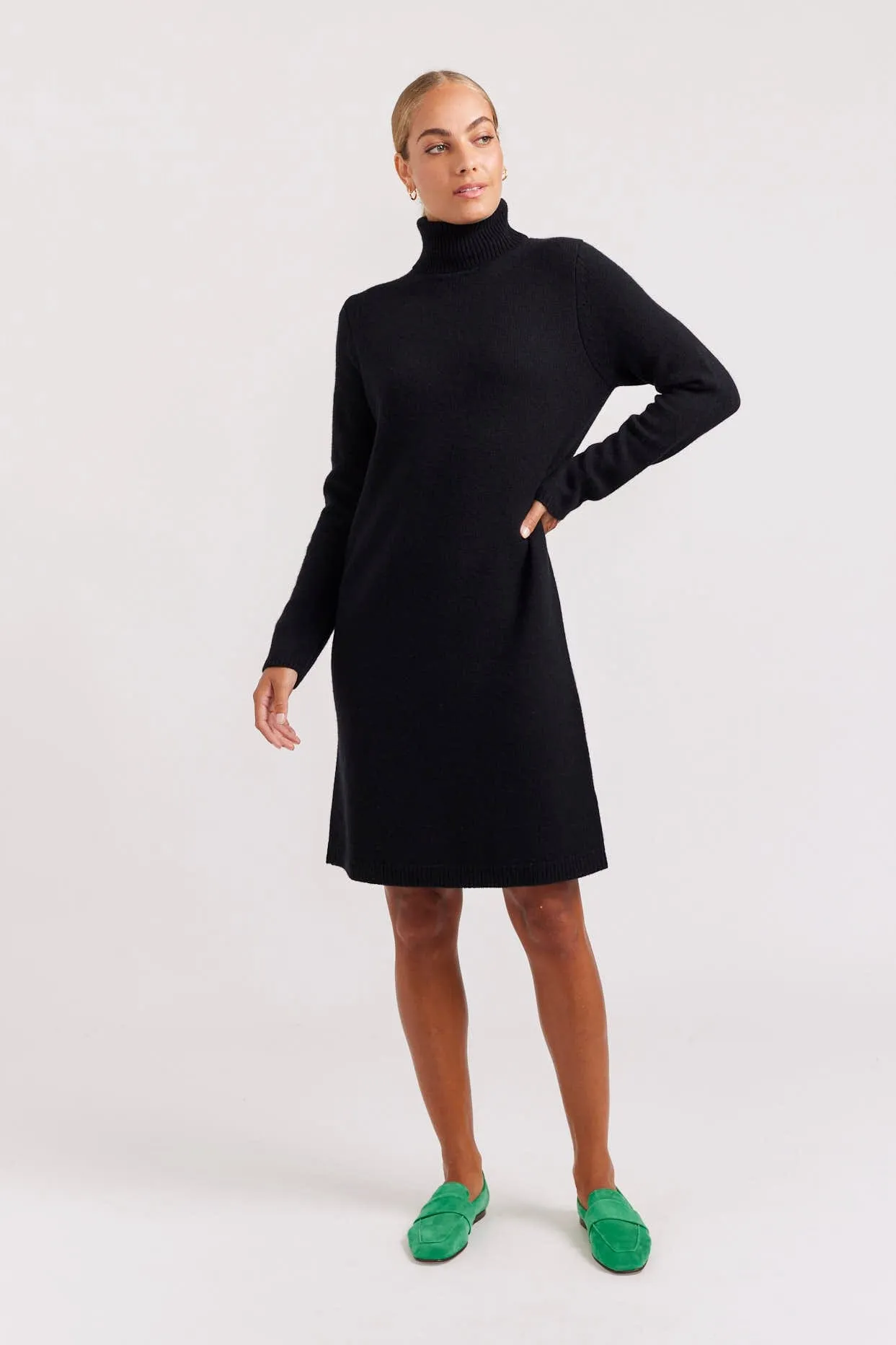 Velma Polo Dress in Black