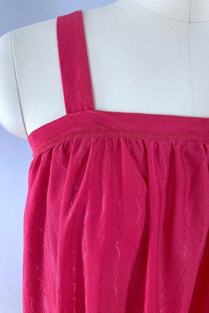 Vintage 70s Magenta Summer Dress