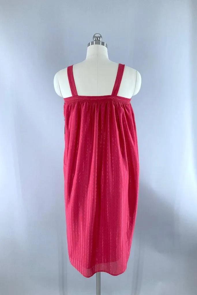 Vintage 70s Magenta Summer Dress