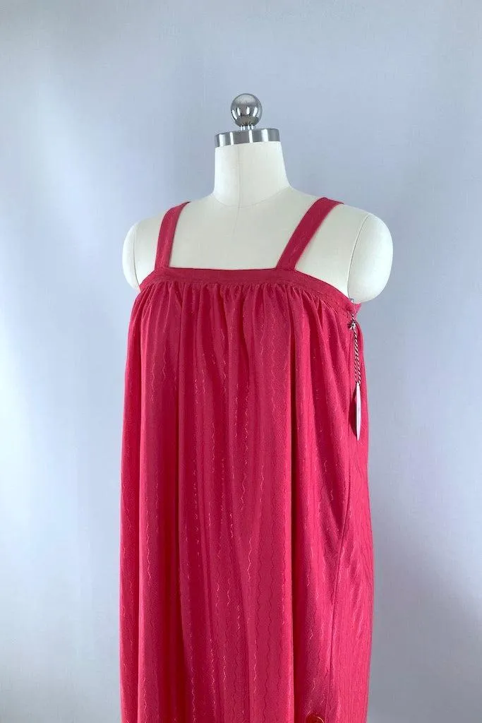 Vintage 70s Magenta Summer Dress