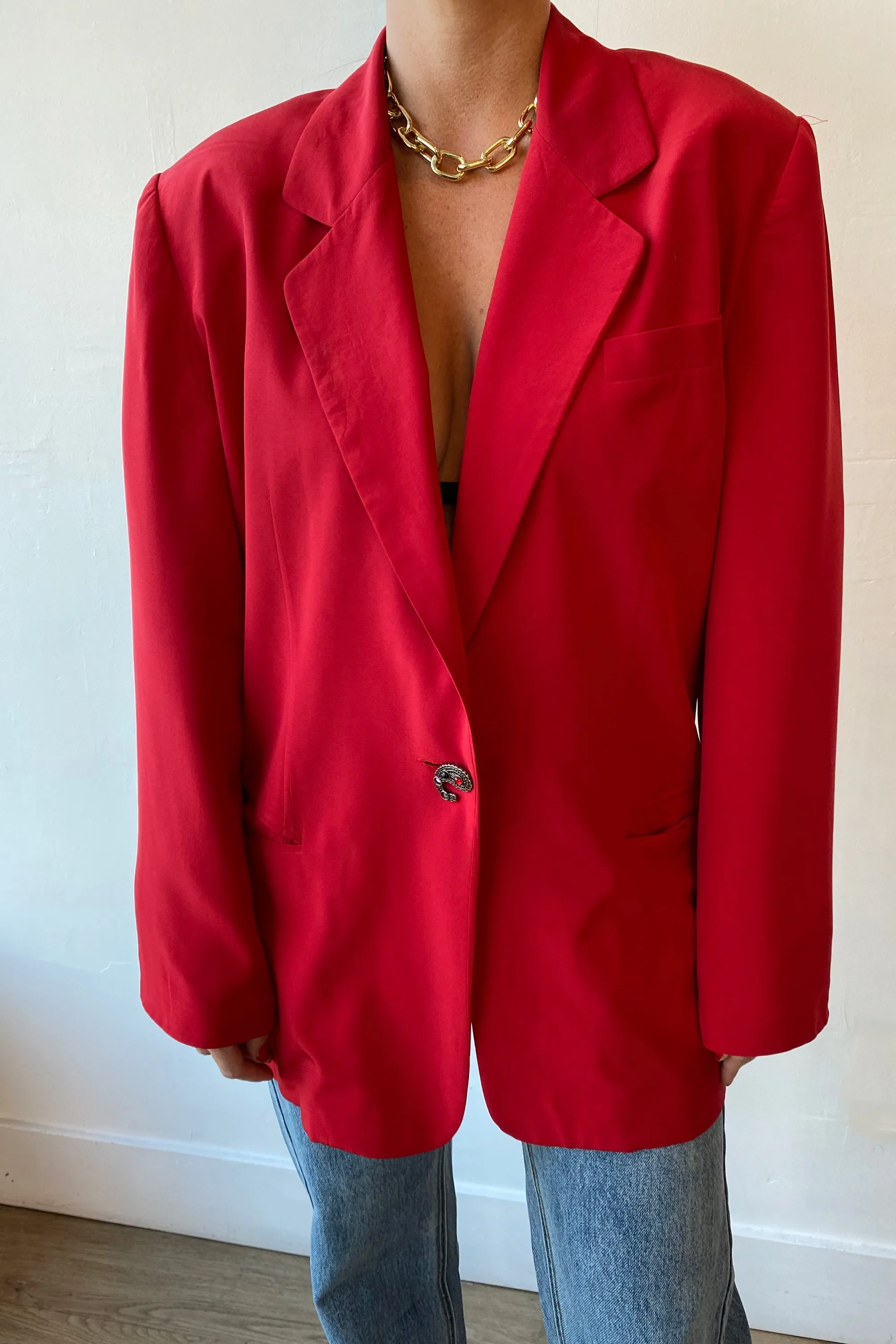 Vintage Noix De Coco Blazer in Red