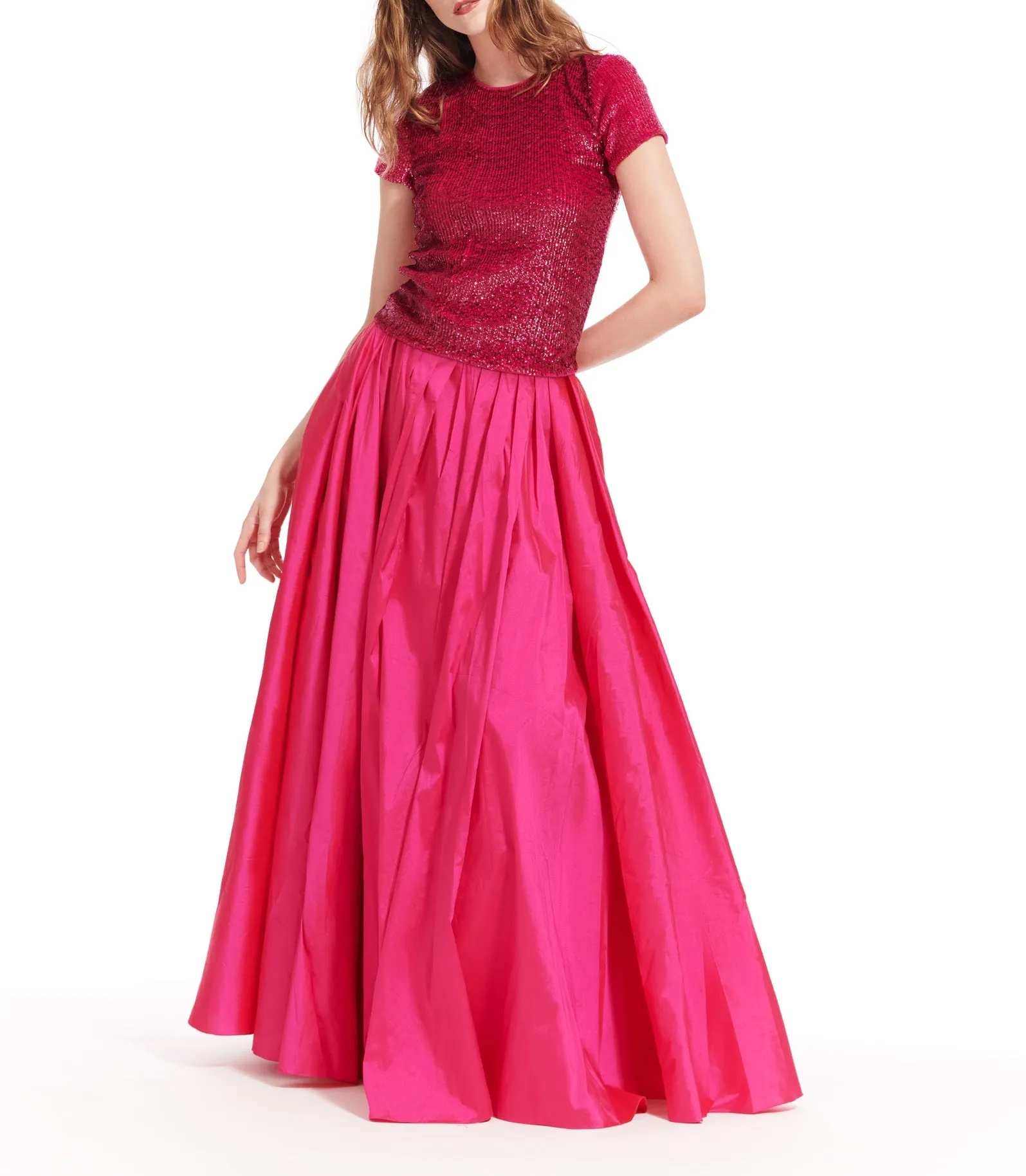 Watermelon Taffeta Ballgown Skirt