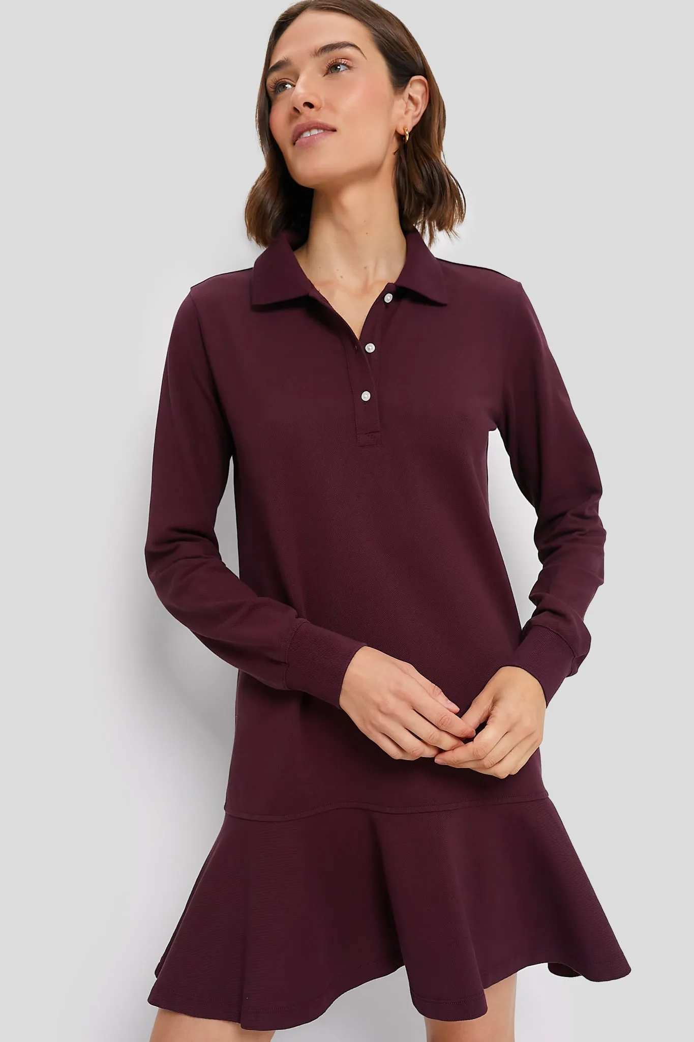 Winetasting Long Sleeve Pique May Polo Dress