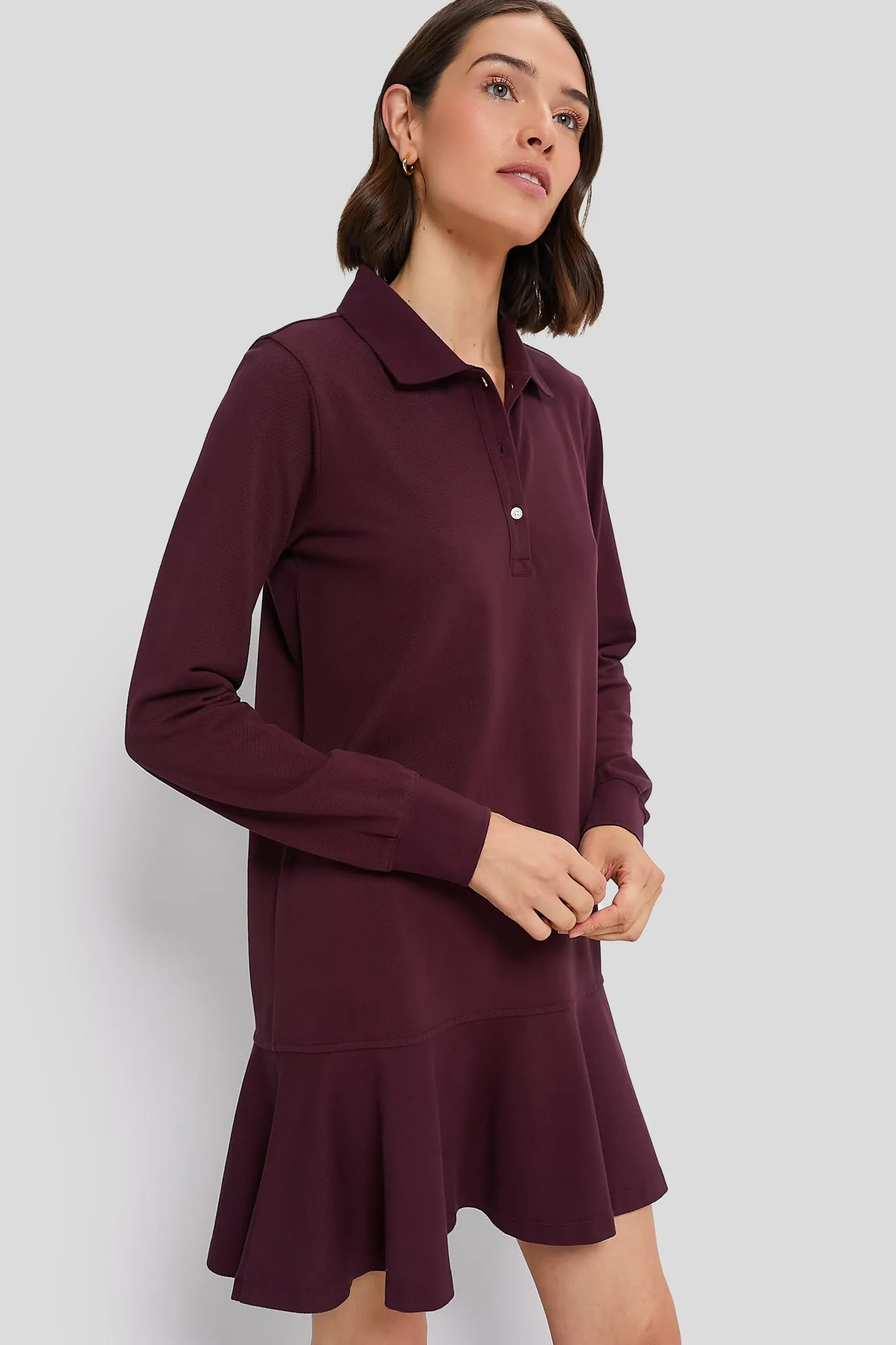 Winetasting Long Sleeve Pique May Polo Dress