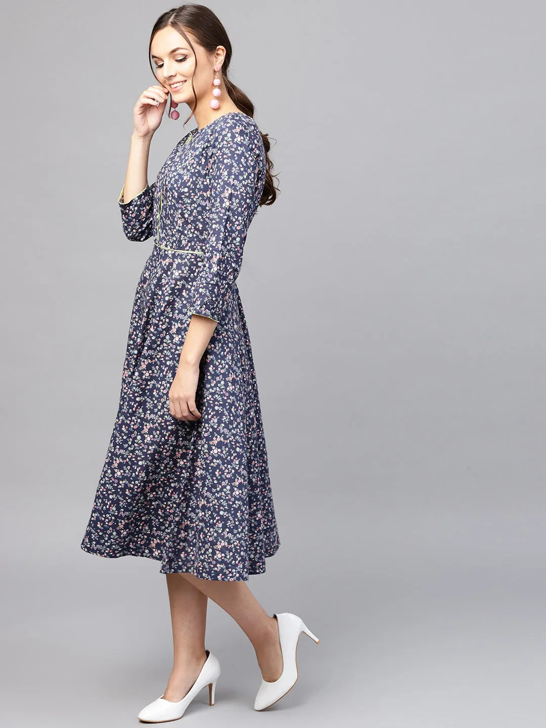 Women Navy Floral Dress