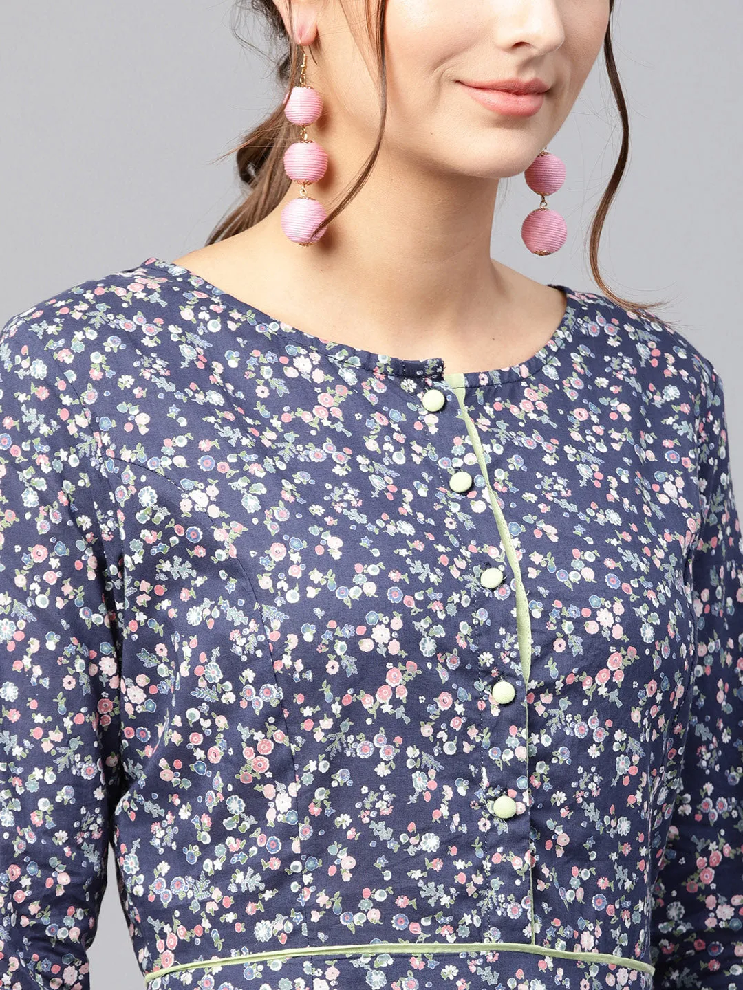 Women Navy Floral Dress