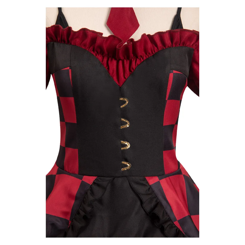 Women Red Dress Full Set Cosplay Costume Outfits Halloween Carnival Party Suit