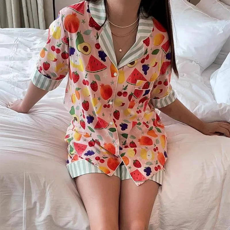 Women Short colorful  pajama Set