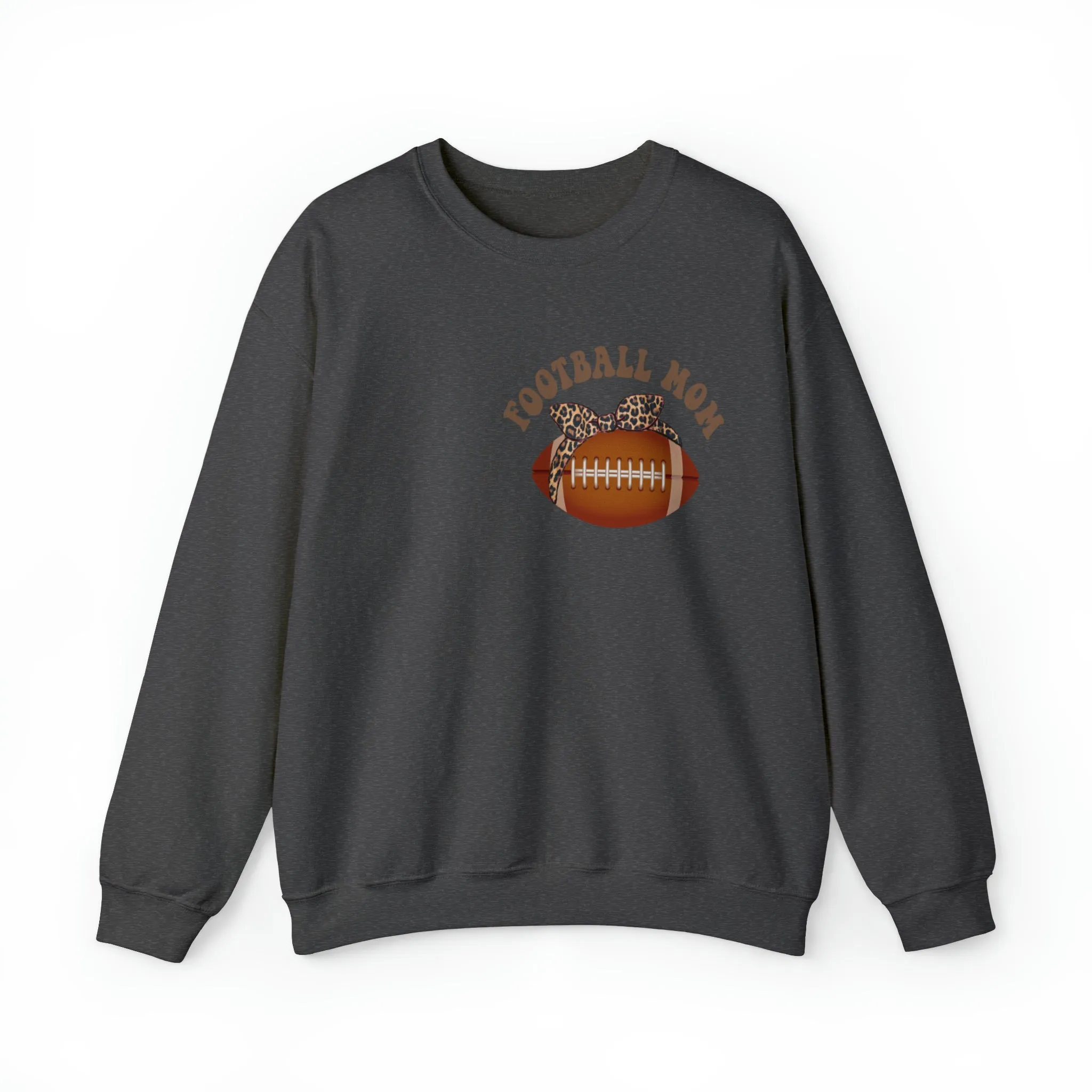 Women's Football Mom Sweatshirt, Funny Retro Front and Back Design Fall Crewneck Pullover