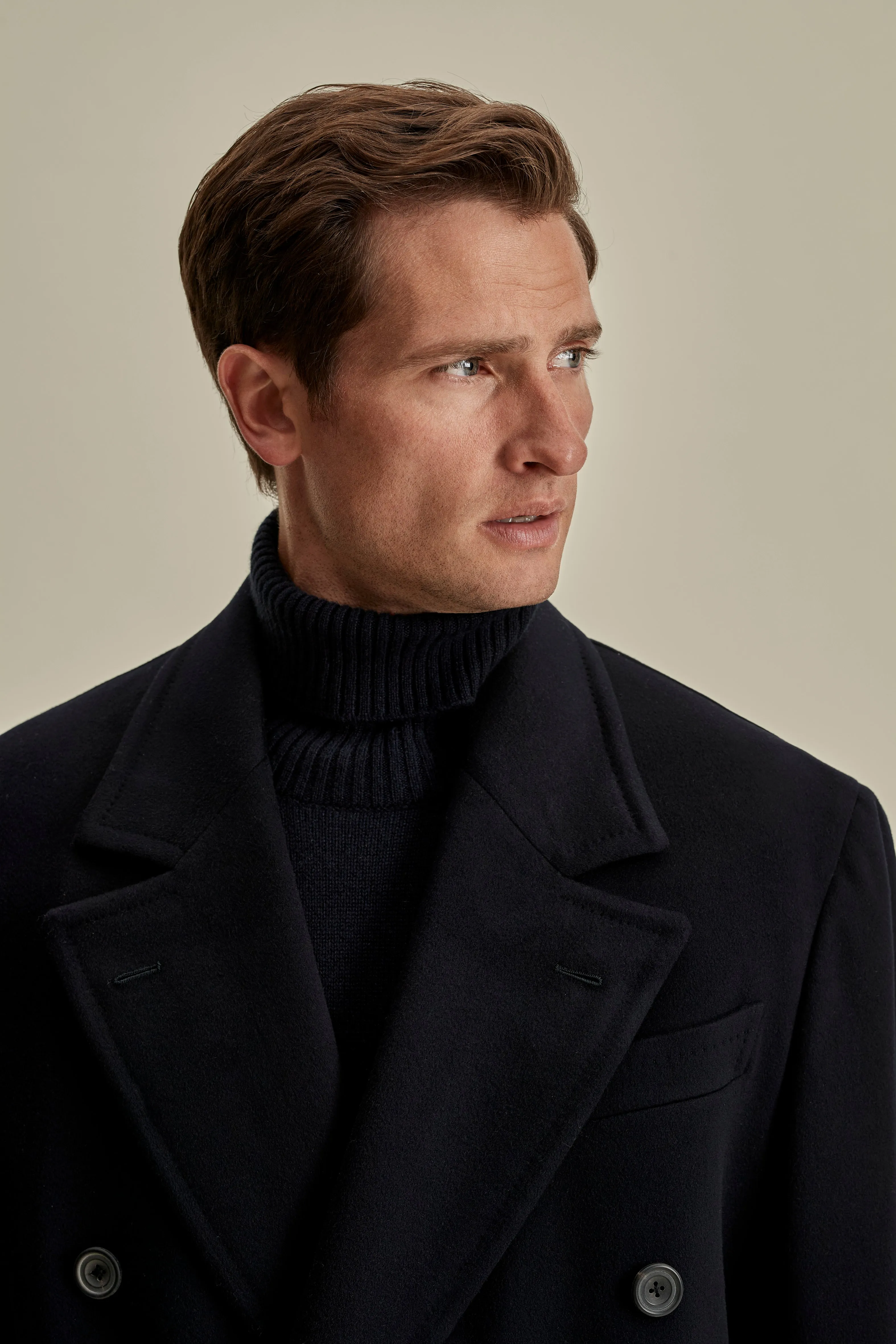 Wool Cashmere Double Breasted Overcoat