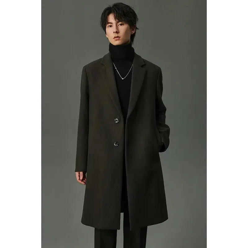 Wool Overcoat with Button Closure