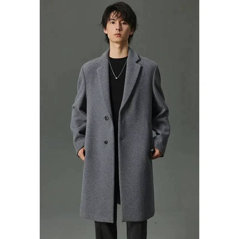 Wool Overcoat with Button Closure