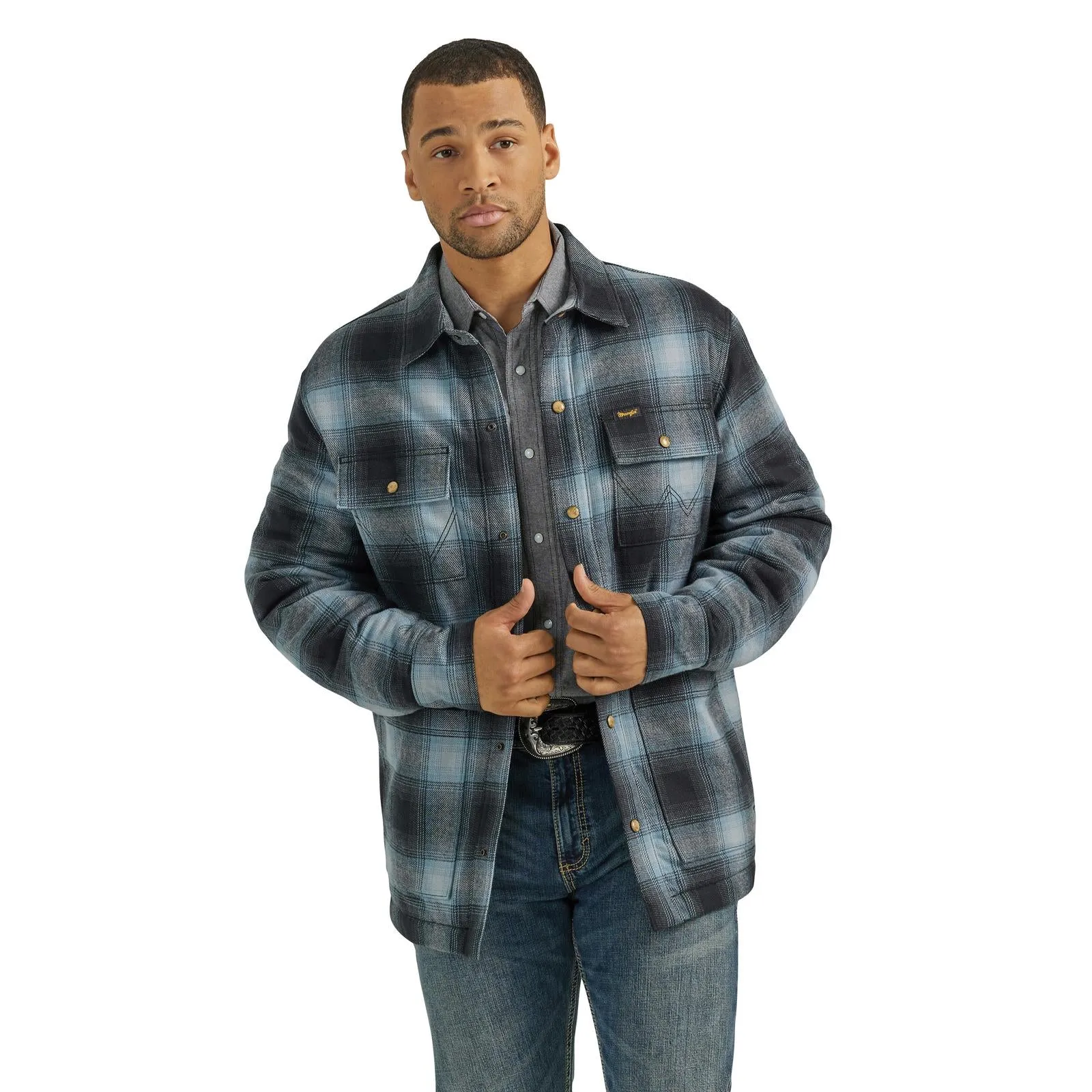 Wrangler Sherpa Lined Flannel Shirt Jacket