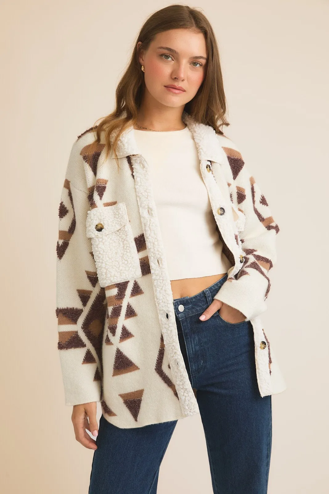 Yellowstone Abstract Sweater Jacket